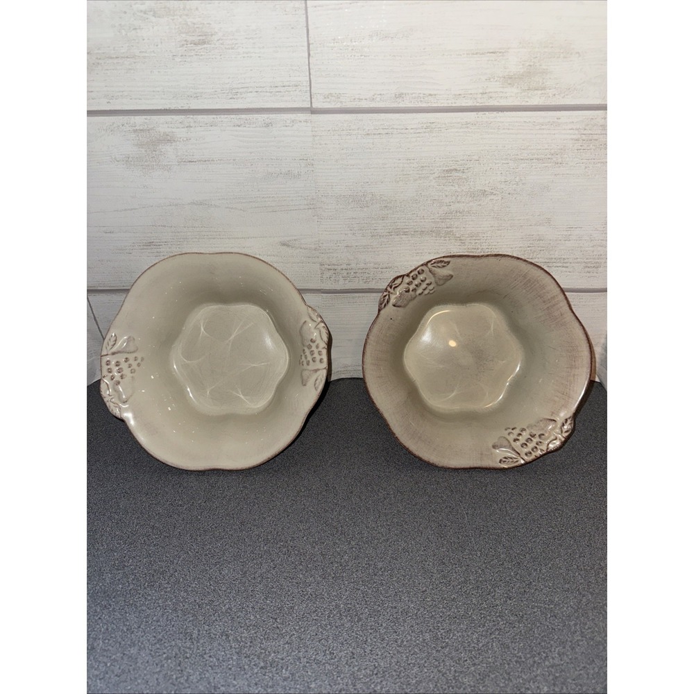 2 pc Casa Stone by Casafina‎ Madeira Harvest  Portuguese 7" Stoneware Bowls